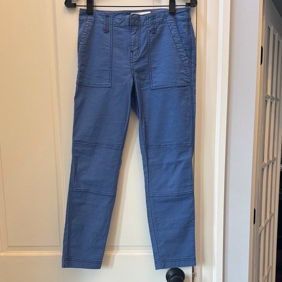 Joie Denim Blue Trousers with Red Accents - Picture 1 of 7